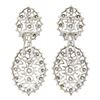 Image 6 : 18K White Gold 1.35 ctw Round Cut Diamond Long Drop Open Textured Dangle Earring