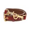 Image 1 : Louis Vuitton Brown Red Leather Aviator Strap