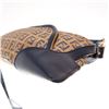 Image 6 : Fendi Brown Zucchino Canvas Leather Metal Round Logo Front Pocket Small Shoulder