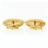 Image 3 : Men's Solid 14k Yellow Gold Textured Oval Tree Stump Pattern Cufflinks Links