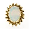 Image 3 : Vintage 14k Yellow Gold Cabochon Oval Opal Solitaire Twisted Wire Cocktail Ring