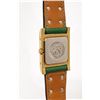 Image 7 : Hermes Green Gold Steel and Leather Medor PM Quartz Watch