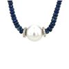 Pearl, Sapphire, & Diamond Necklace - 14KT White Gold