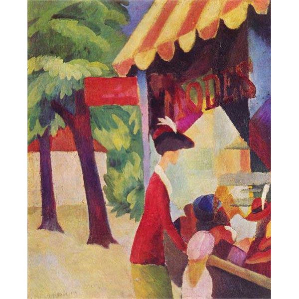 MACKE - Before Hutladen (Woman With A Red Jacket And Child)