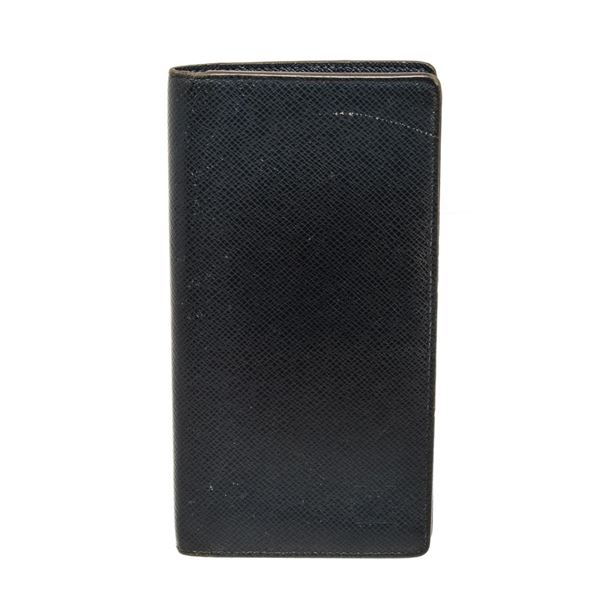 Louis Vuitton Black Leather Portefeiulle Ron Bifold Wallet