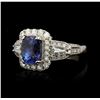 Image 2 : 18k White Gold 2.88 ctw Sapphire 1.23 ctw Diamond Ring