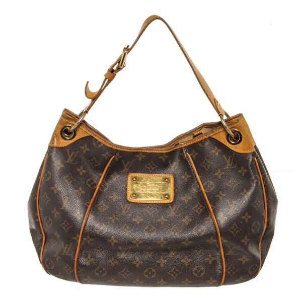 Louis Vuitton Brown Monogram Canvas Leather Galliera PM Hobo Bag