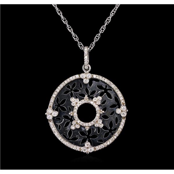 0.82 ctw Diamond Pendant With Chain - 14KT White Gold