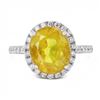 Image 2 : 6.30 ctw Yellow Sapphire and 0.43 ctw Diamond Platinum Ring