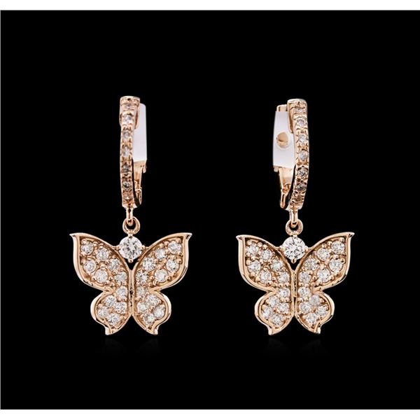 0.73 ctw Diamond Earrings - 14KT Rose Gold