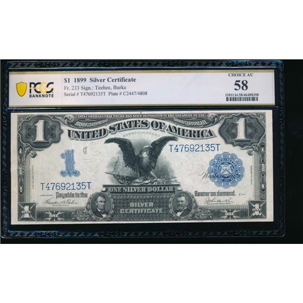 1899 $1 Black Eagle Silver Certificate PCGS 58