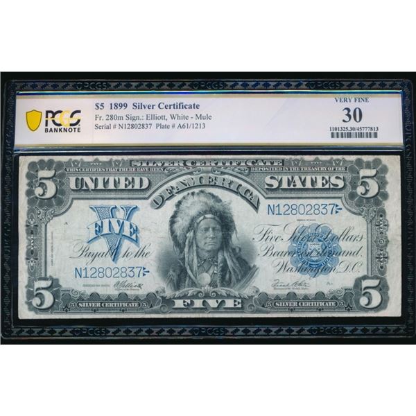 1899 $5 Chief Silver Certificate PCGS 30