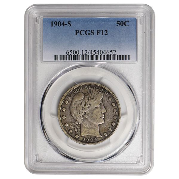 1904-S Barber Half Dollar PCGS F12
