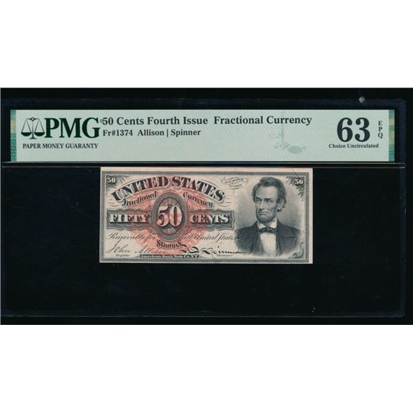 50 Cent Fourth Issue Fractional PMG 63EPQ