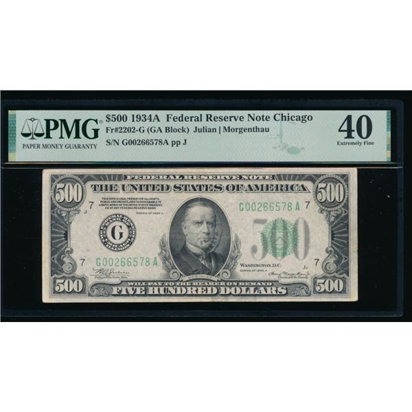 1934A $500 Chicago FRN PMG 40