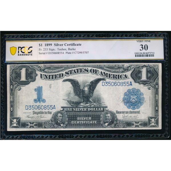 1899 $1 Black Eagle Silver Certificate PCGS 30