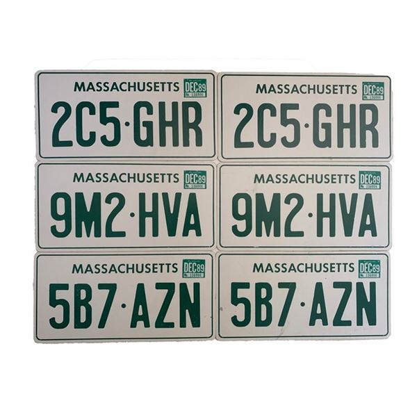 Lot of Massachusetts License Plates Movie Props