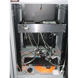 SERVER RACK,POWER STRIP, MODEM