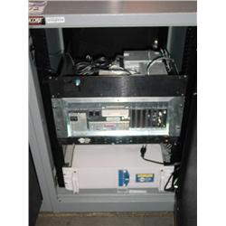 SERVER RACK,CPU,UPS,POWER STRIP,MODEM