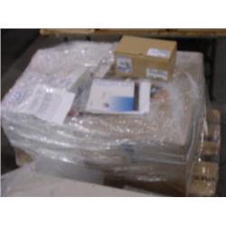 PALLET OF FIBER SPLINTERS, FILTERS, MISC