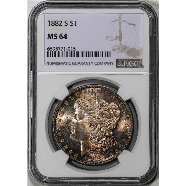 1882-S $1 Morgan Silver Dollar Coin NGC MS64