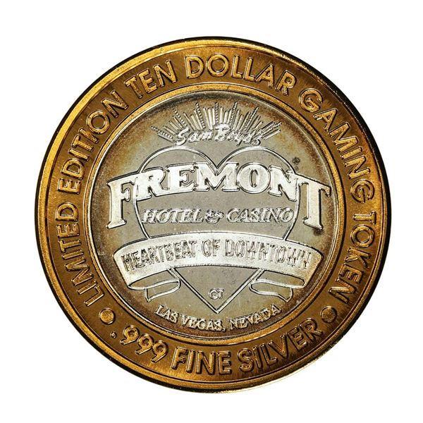 .999 Fine Silver Sam Boyd's Fremont $10 Casino Limited Edition Gaming Token