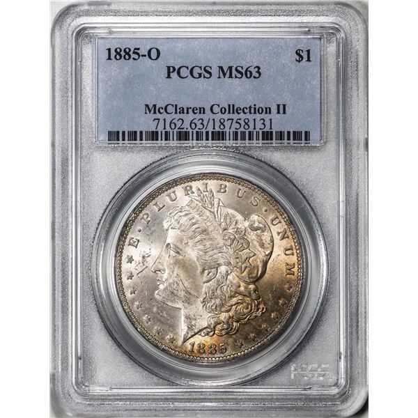 1885-O $1 Morgan Silver Dollar Coin PCGS MS63 McClaren Collection II