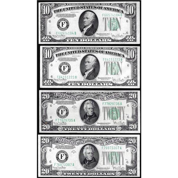 Lot of 1934D $10 & $20 Federal Reserve Notes Atlanta