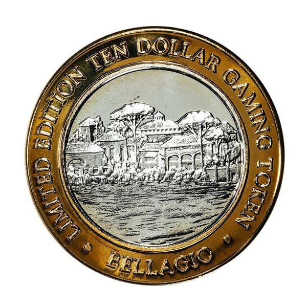 .999 Fine Silver Bellagio Las Vegas, Nevada $10 Limited Edition Gaming Token
