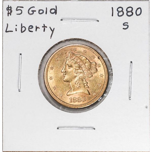 1880-S $5 Liberty Head Half Eagle Gold Coin