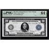 Image 1 : 1914 $20 Federal Reserve Note Chicago Fr.991a PMG Choice Uncirculated 64EPQ