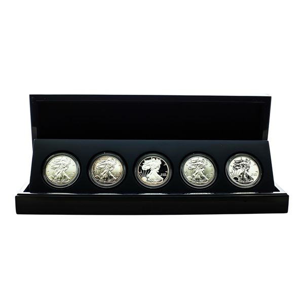 2011 $1 American Silver Eagle 25th Anniversary (5) Coin Set w/ Box & COA