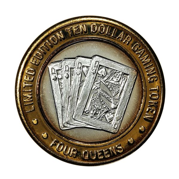.999 Silver Four Queens Hotel & Casino Nevada $10 Limited Edition Gaming Token