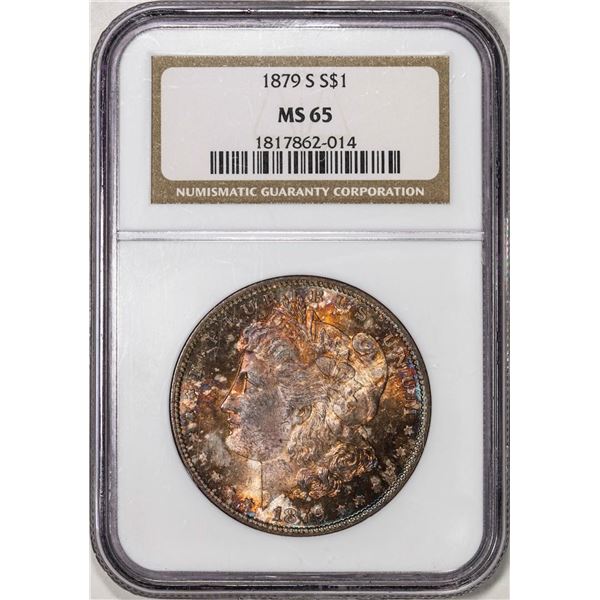 1879-S $1 Morgan Silver Dollar Coin NGC MS65 Amazing Toning