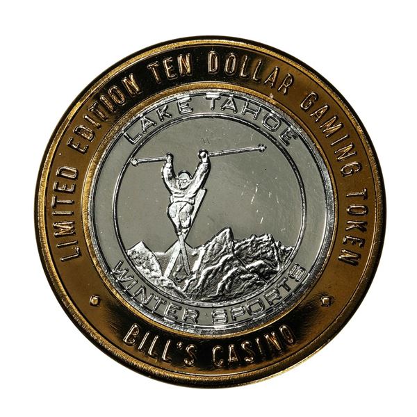 .999 Silver Bills Casino Lake Tahoe, Nevada $10 Limited Edition Gaming Token