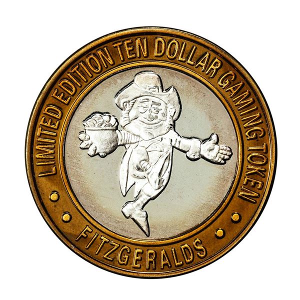 .999 Silver Fitzgerald's Casino & Hotel Reno, Nevada $10 Limited Edition Gaming Token