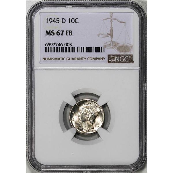 1945-D Mercury Dime Coin NGC MS67FB