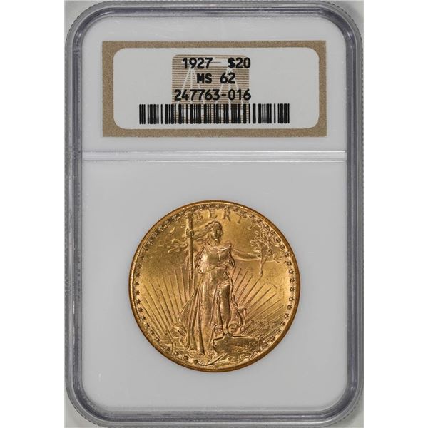 1927 $20 St. Gaudens Double Eagle Gold Coin NGC MS62