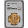 Image 1 : 1908 No Motto $20 St. Gaudens Double Eagle Gold Coin NGC MS63