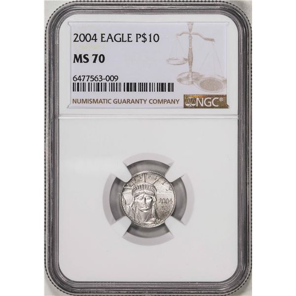 2004 $10 American Platinum Eagle Coin NGC MS70