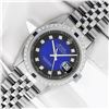 Image 2 : Rolex Men's Stainless Steel Blue Vignette Diamond & Sapphire Datejust Wristwatch