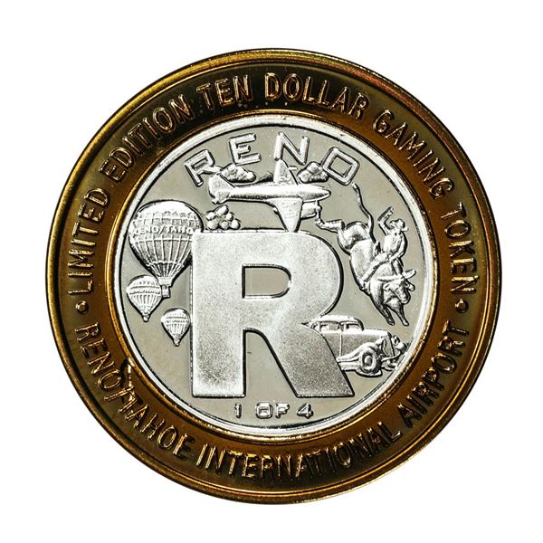 .999 Silver Reno Tahoe International Airport $10 Limited Edition Gaming Token