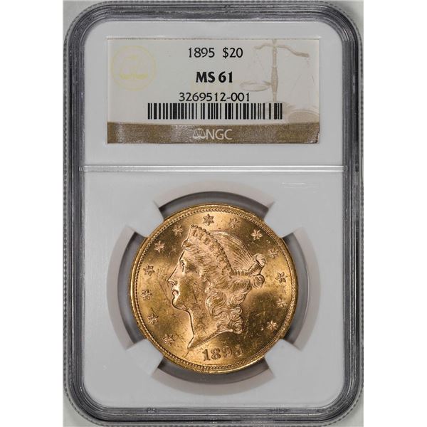 1895 $20 Liberty Head Double Eagle Gold Coin NGC MS61