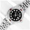 Image 3 : Rolex Ladies Stainless Steel Black Diamond & Ruby Datejust Wristwatch