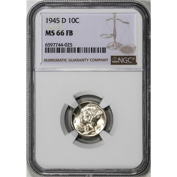 1945-D Mercury Dime Coin NGC MS66FB