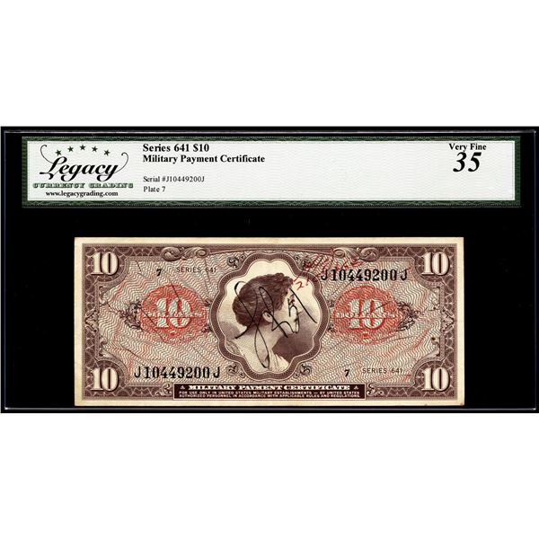 Series 641 $10 Military Payment Certificate Legacy Very Fine 35