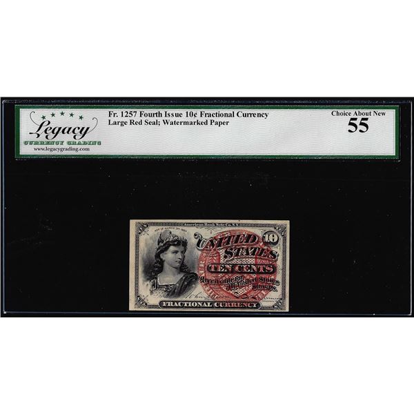 1863 Fourth Issue 10 Cents Fractional Note Fr.1257 Legacy Choice About New 55