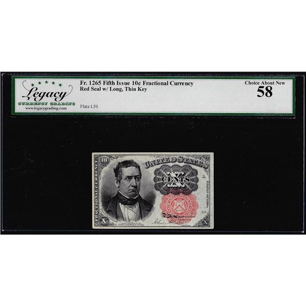 1874 Fifth Issue 10 Cents Fractional Note Fr.1265 Legacy Choice About New 58