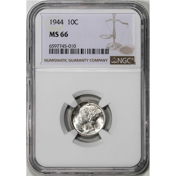 1944 Mercury Dime Coin NGC MS66