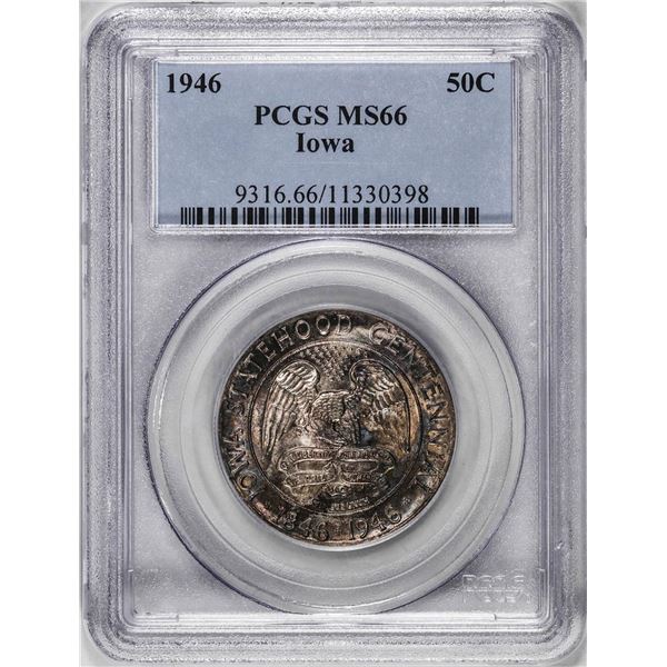 1946 Iowa Centennial Commemorative Half Dollar Coin PCGS MS66